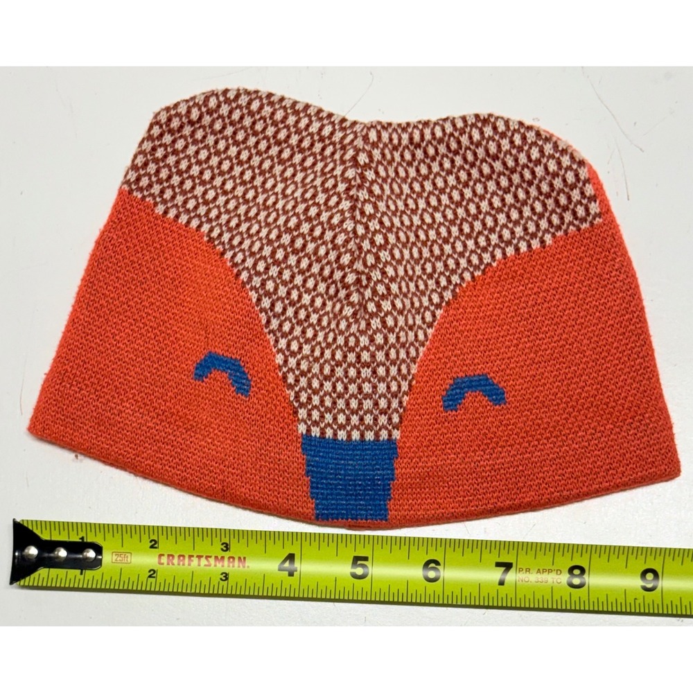Patagonia Kids Fox Beanie Orange Knit Fleece Lined Winter Hat Recycled Polyester